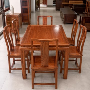 Padauk (Hedgehog Rosewood) Long Dining Table – Solid Wood