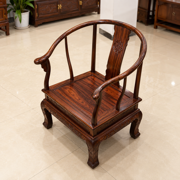 Wide-Leaf Padauk Golden Lion Tea Table with 5 Chairs