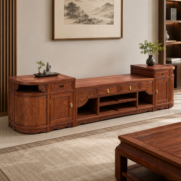 Burmese Padauk 3-Piece TV Stand / Media Console Set
