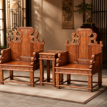 Hainan Huanghuali Imperial Armchair Set – 2 Chairs + 1 Table
